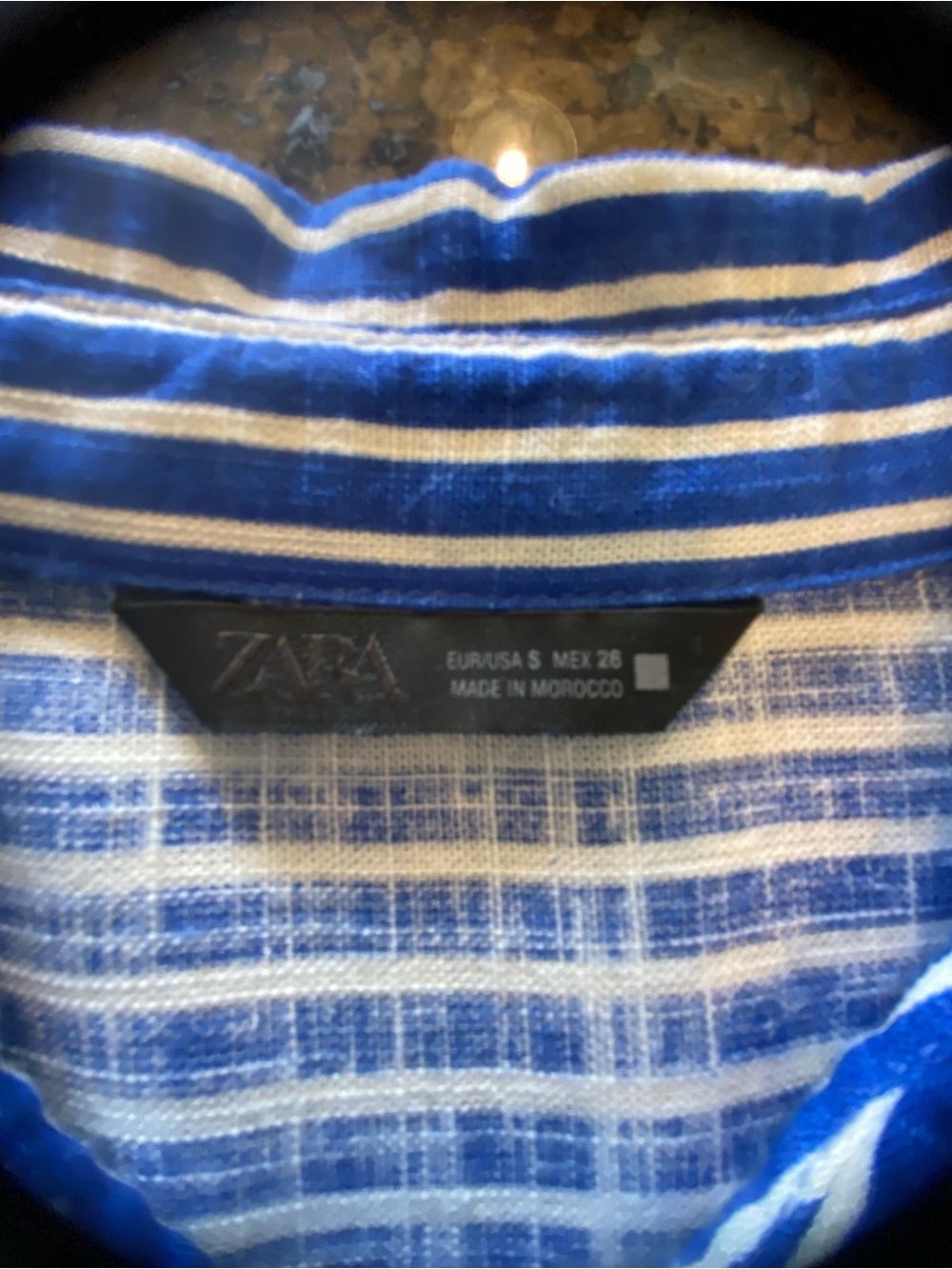 ZARA Blue and White Striped Button-down Shirt - Picture 5 of 5
